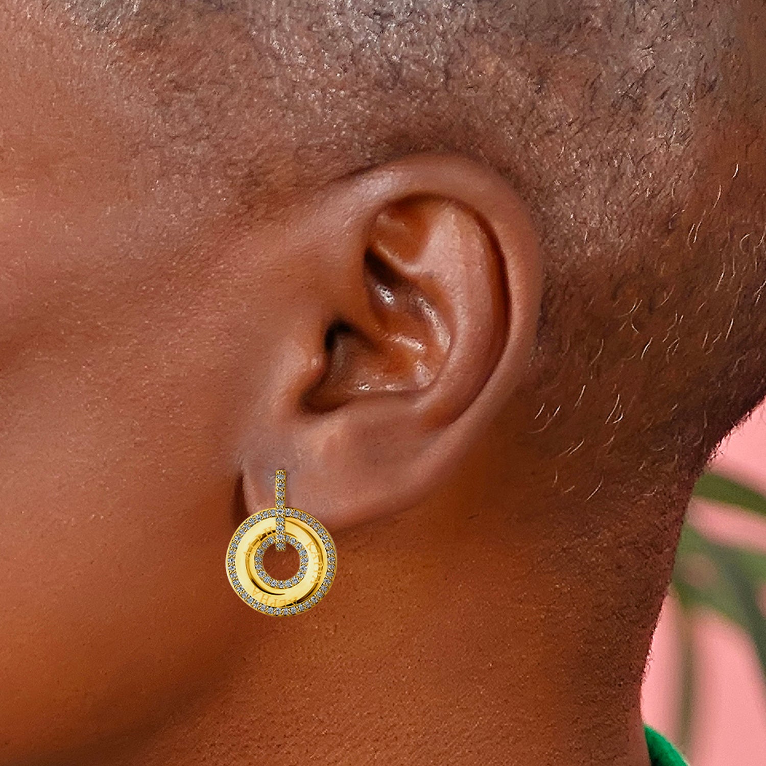 Circle Loop Alpha Kappa Alpha Earrings-Gold