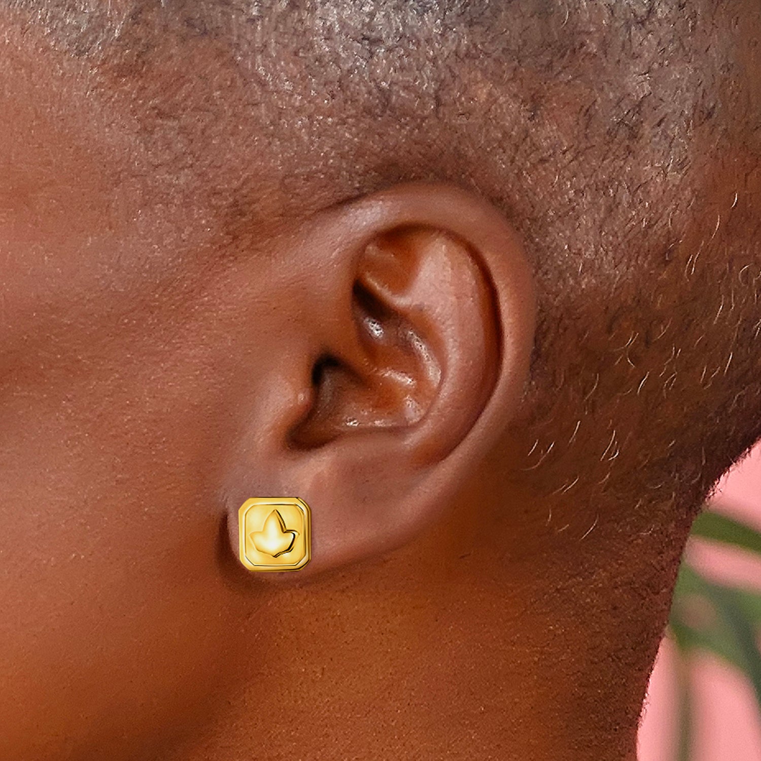 Ivy Block Earrings-Gold