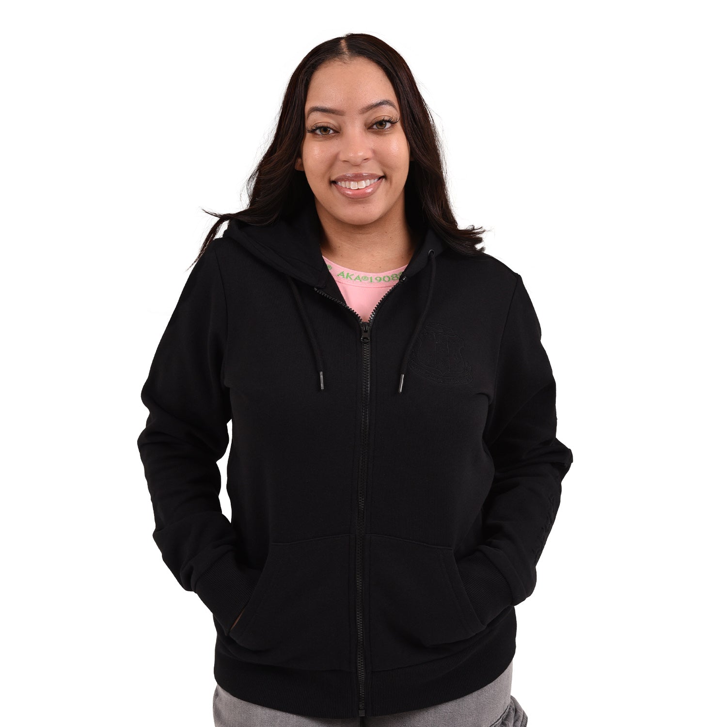 AKA Midnight Embossed Zip Hoodie