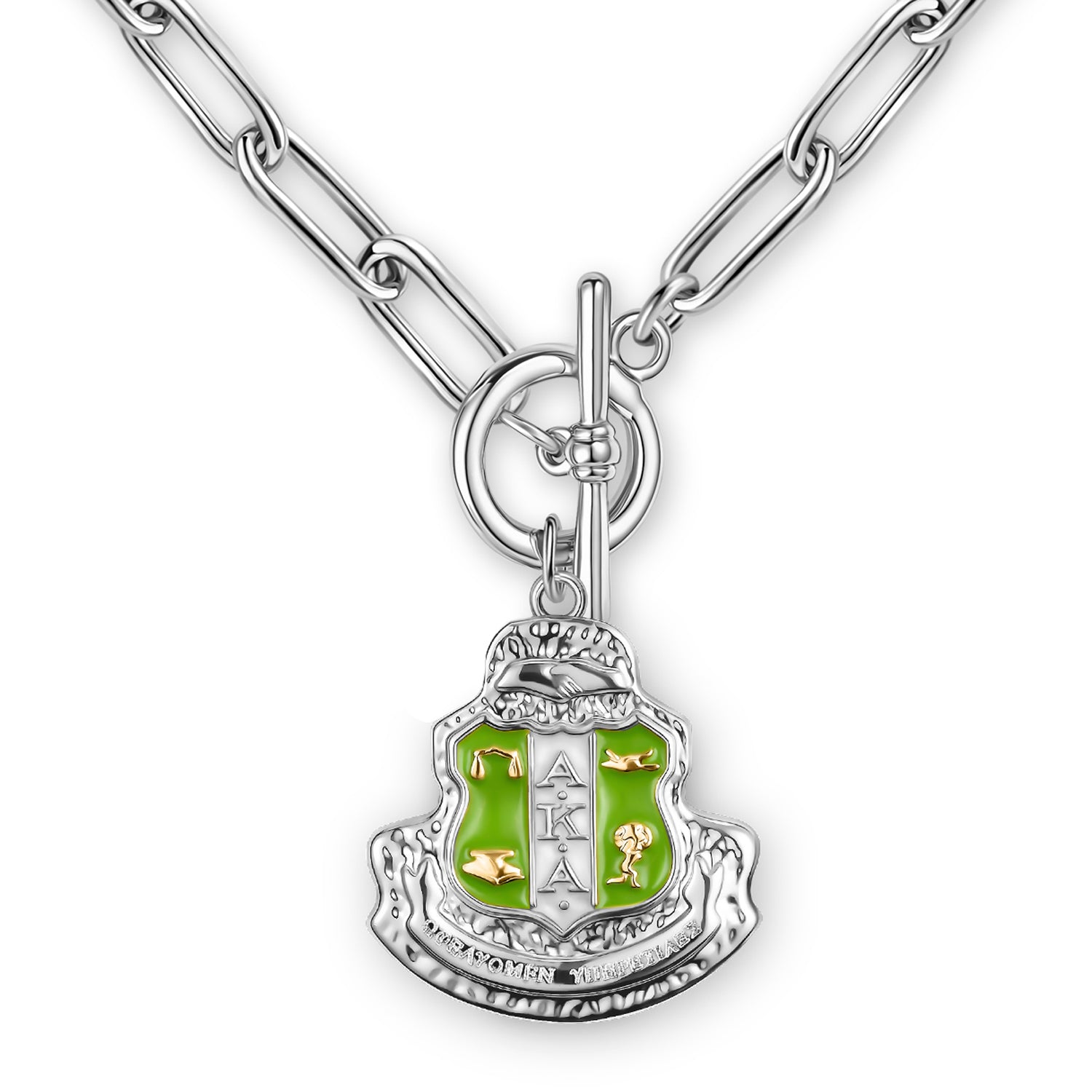 AKA Shield Toggle Necklace-Silver – RealGreek.com