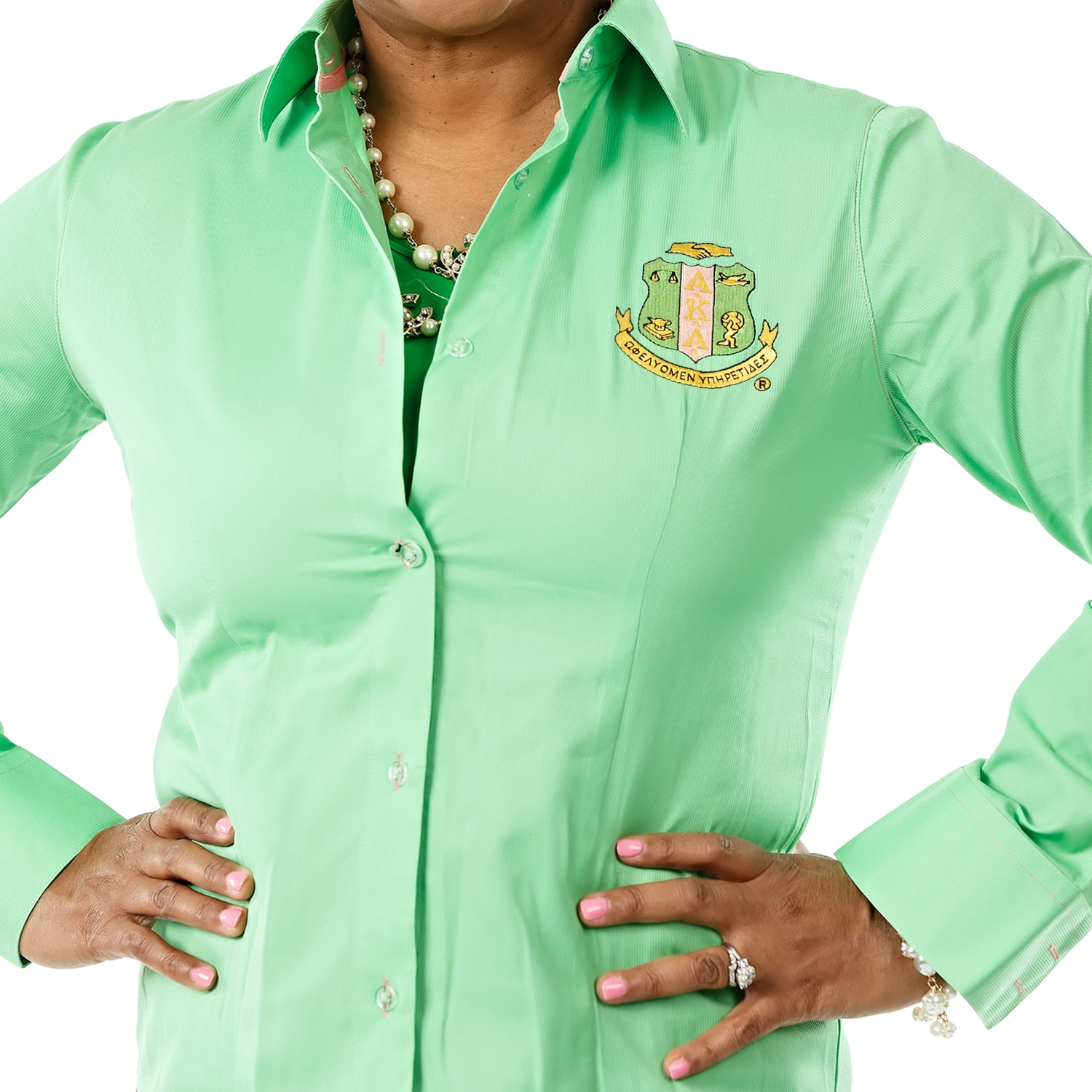 20 Pearls Crest Woven Green