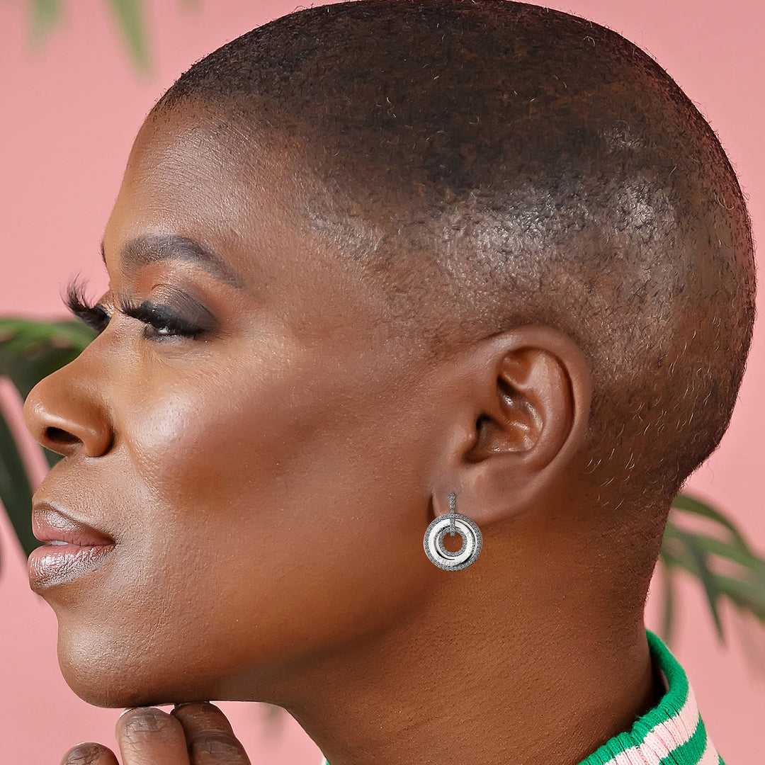 Circle Loop Alpha Kappa Alpha Earrings-Silver