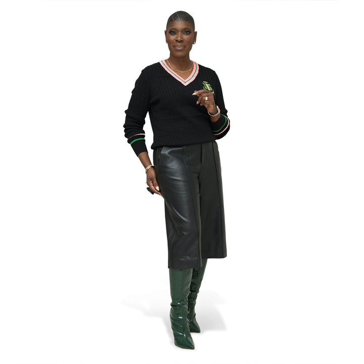 AKA Black V Neck Sweater