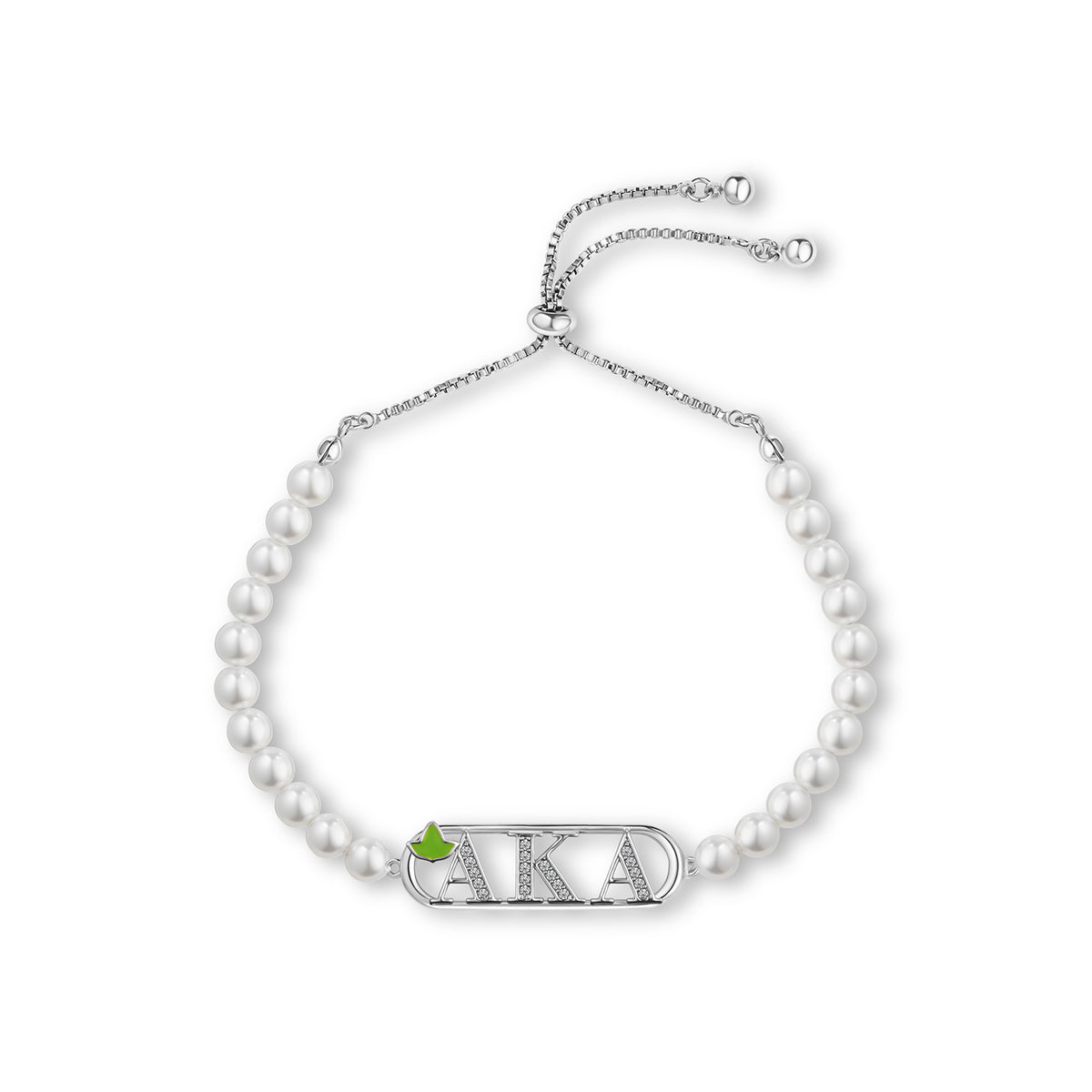 AKA 20 Pearl-Mini Ivy Adjustable Chain Bracelet-Silver