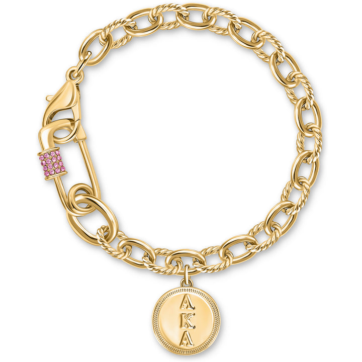 The Pink Spark Pin Bracelet-Gold