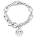 20 Pearls Toggle Bracelet-Silver