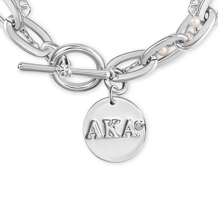 20 Pearls Toggle Bracelet-Silver