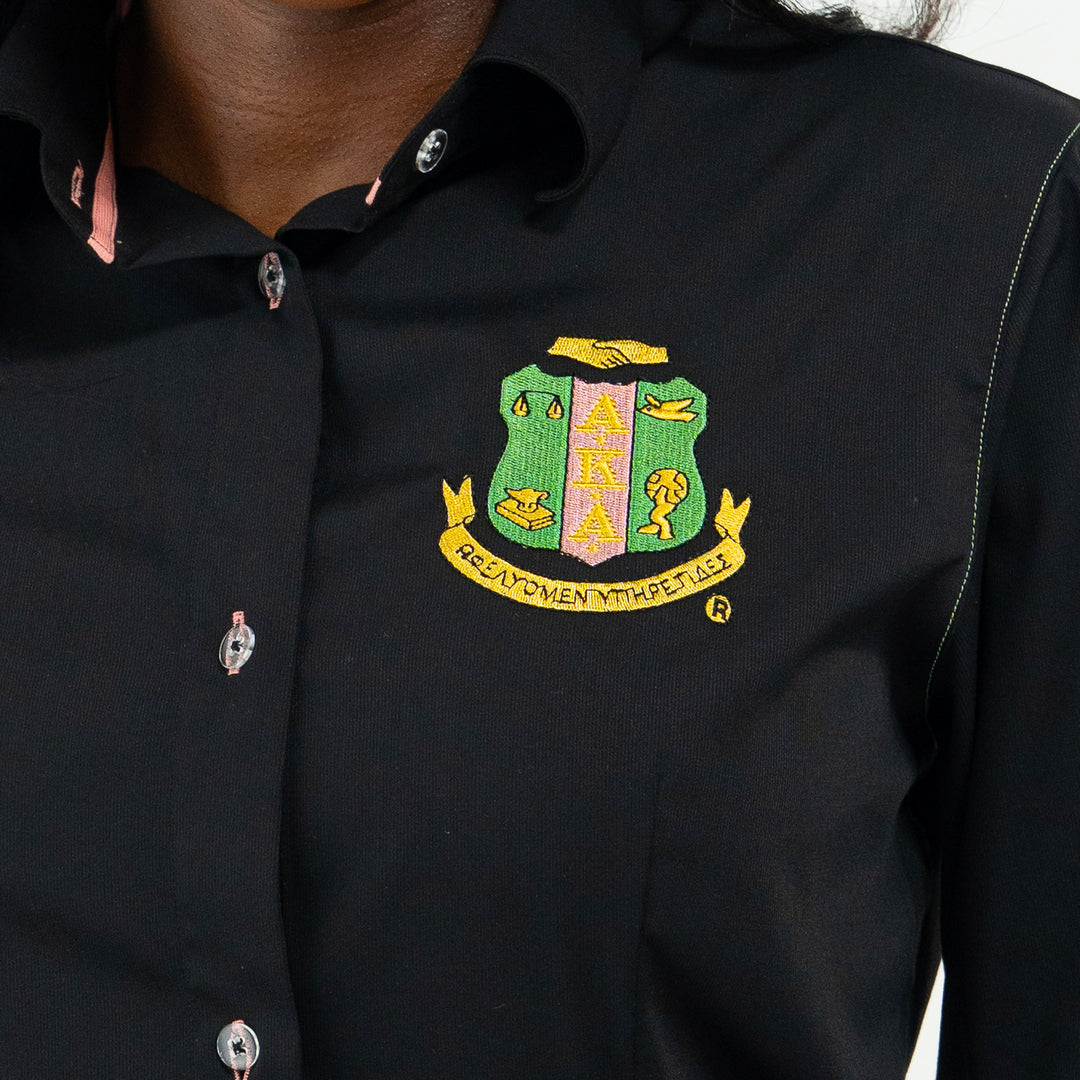 AKA Black Crest Button Down 2.0