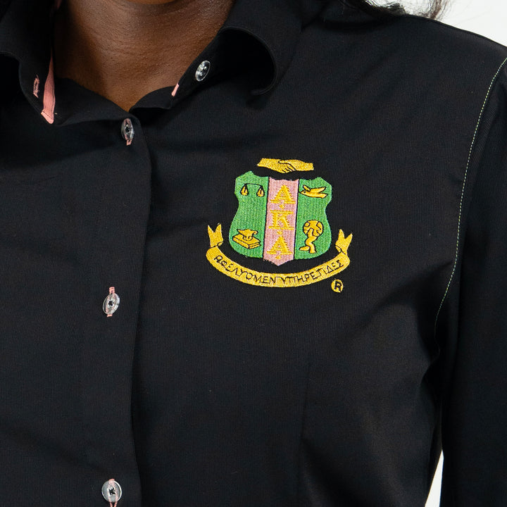 AKA Black Crest Button Down 2.0