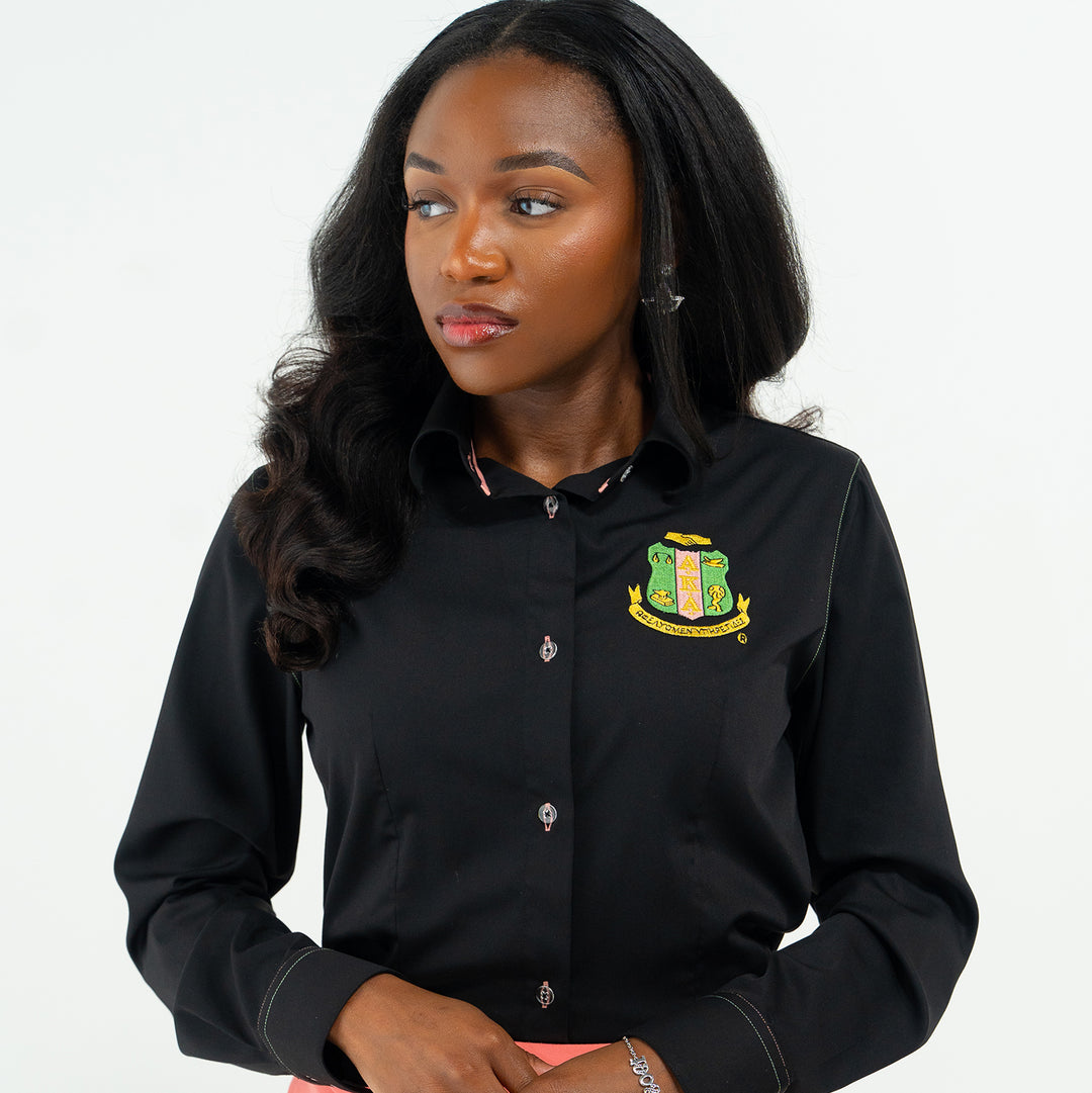 AKA Black Crest Button Down 2.0