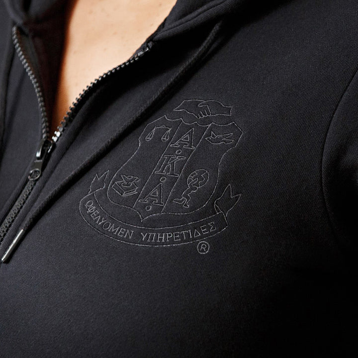 AKA Midnight Embossed Zip Hoodie