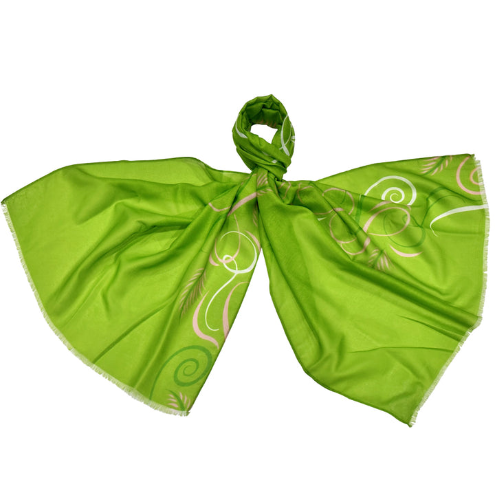 Green Calligraphy Scarf