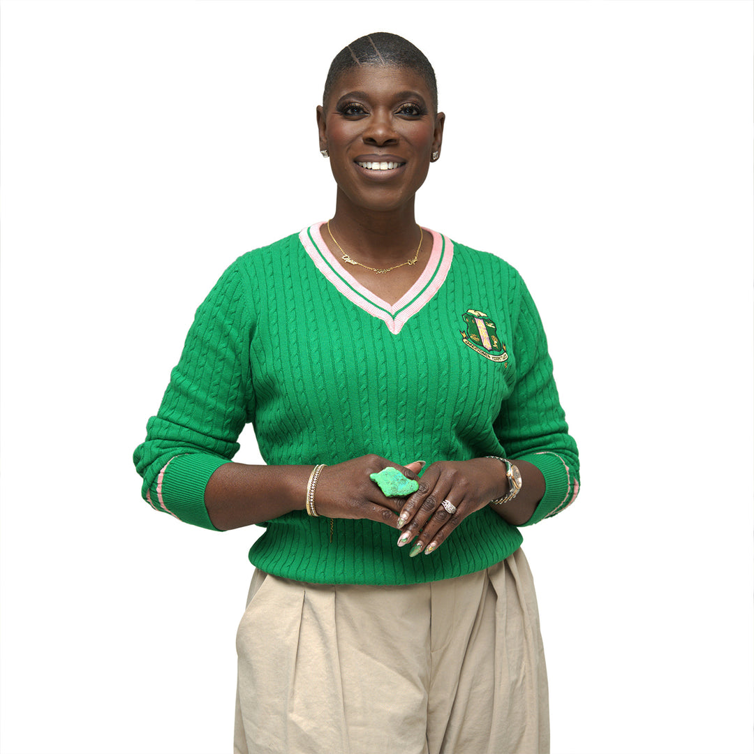 AKA Green V Neck Sweater