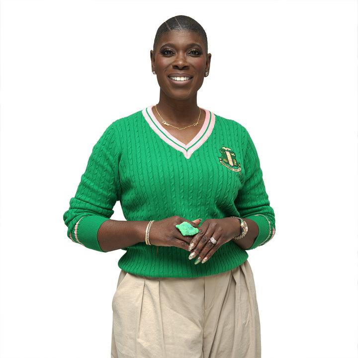AKA Green V Neck Sweater