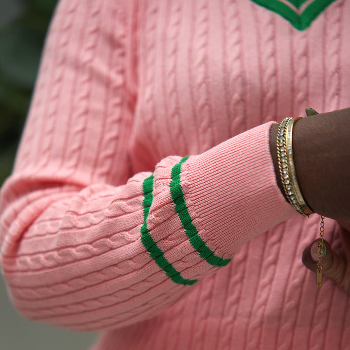 AKA Pink V Neck Sweater