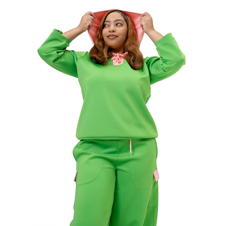Green Luxe 3/4 Sleeve Hoodie