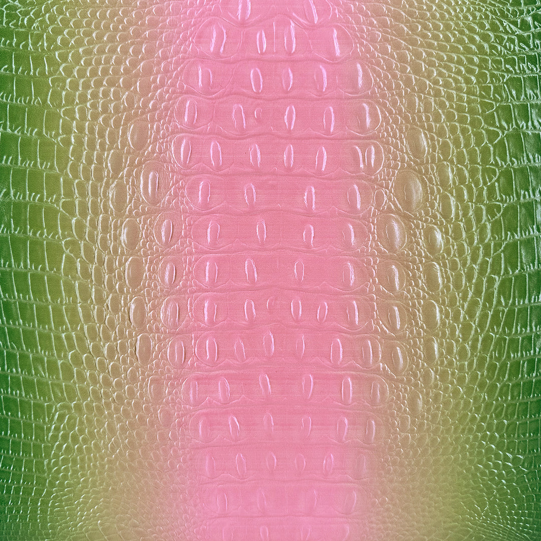 Green Embossed Ombre Croc Chain Tote