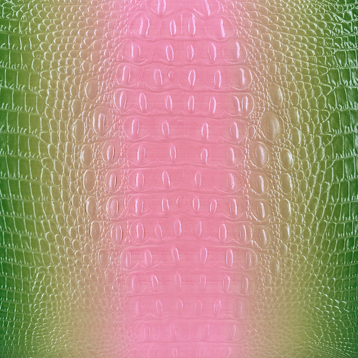 Green Embossed Ombre Croc Chain Tote