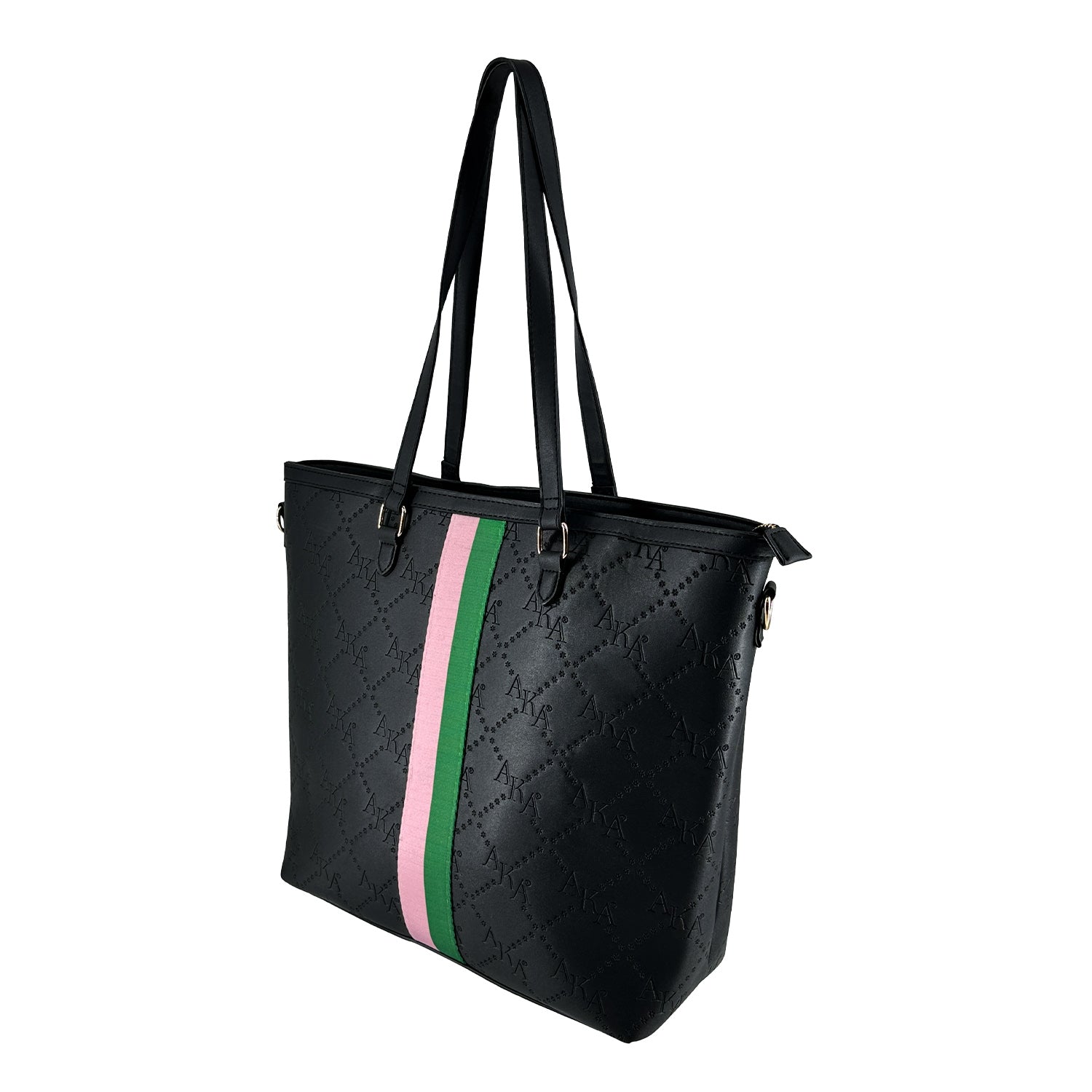 Black Embossed Grosgrain Tote