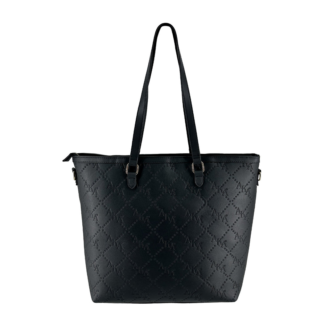 Black Embossed Grosgrain Tote