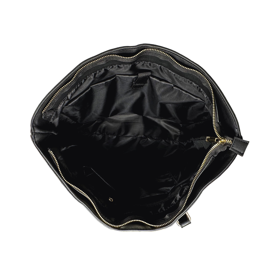 Black Embossed Grosgrain Tote