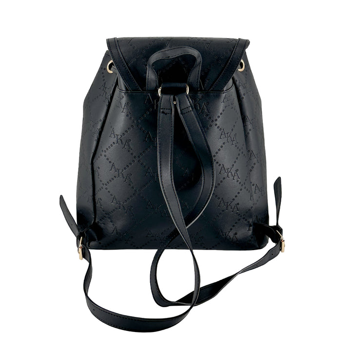 Black Embossed Grosgrain Backpack