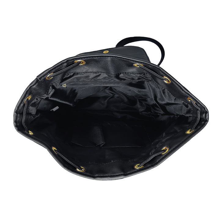 Black Embossed Grosgrain Backpack