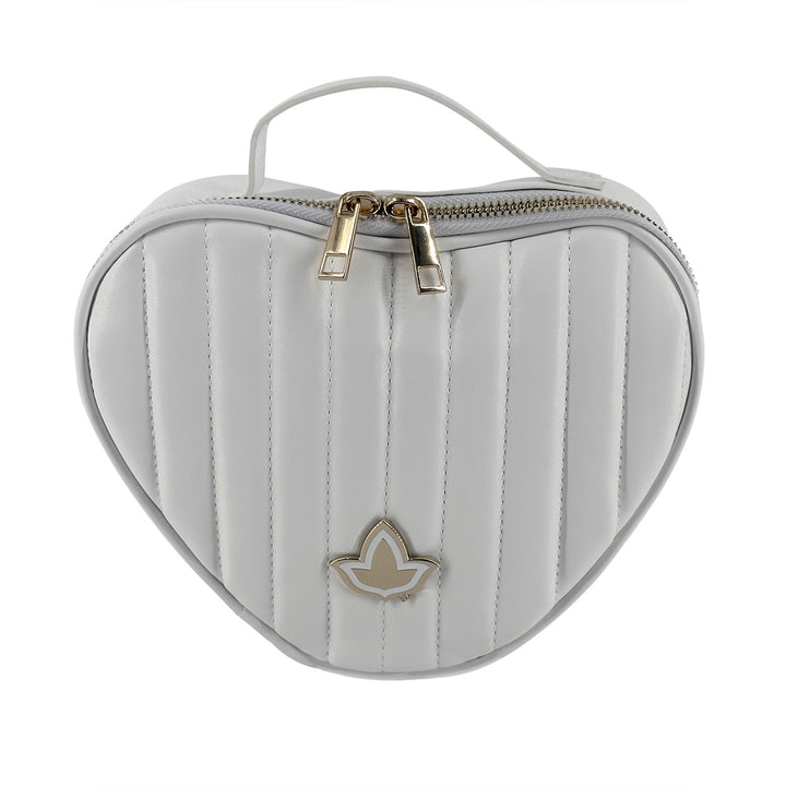 Quilted Heart Cross Body-White