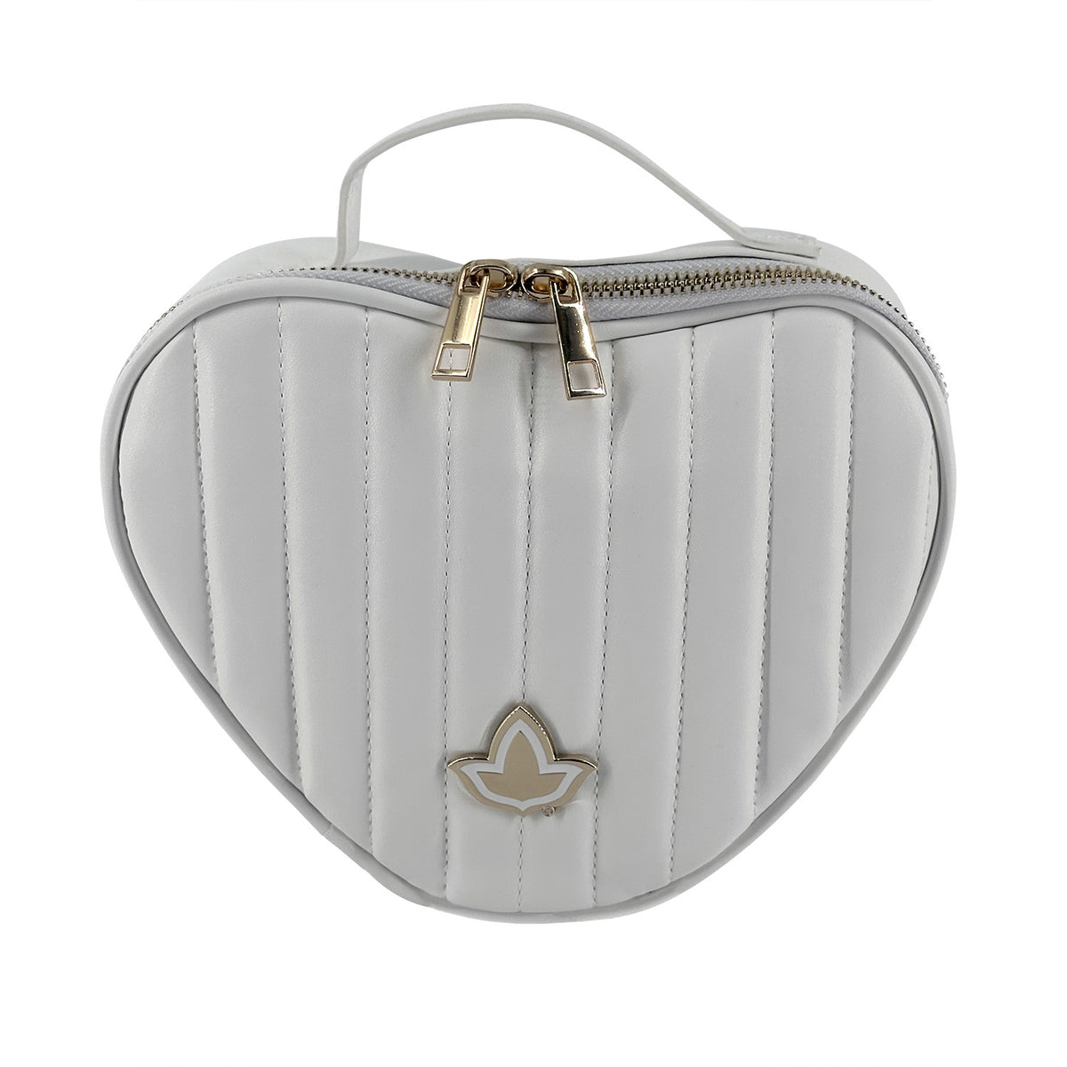Quilted Heart Cross Body-White