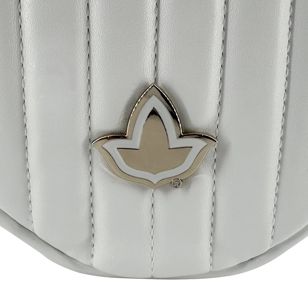 Quilted Heart Cross Body-White