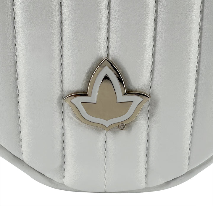 Quilted Heart Cross Body-White