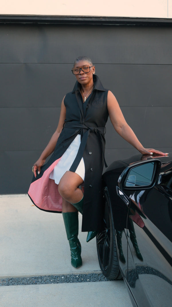 Alpha Kappa Alpha Boulé exclusive apparel — dress arrival look