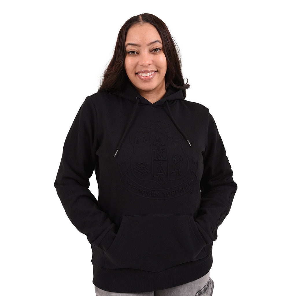 トップス enamel black hoodie MASU AKA Midnight Embossed Pullover Hoodie – RealGreek.com