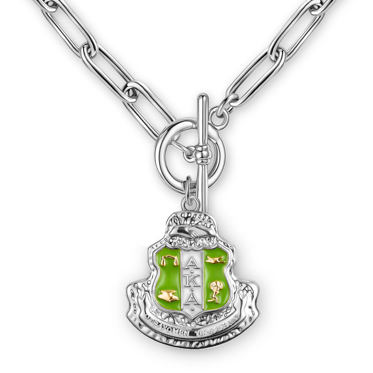 AKA Shield Toggle Necklace-Silver