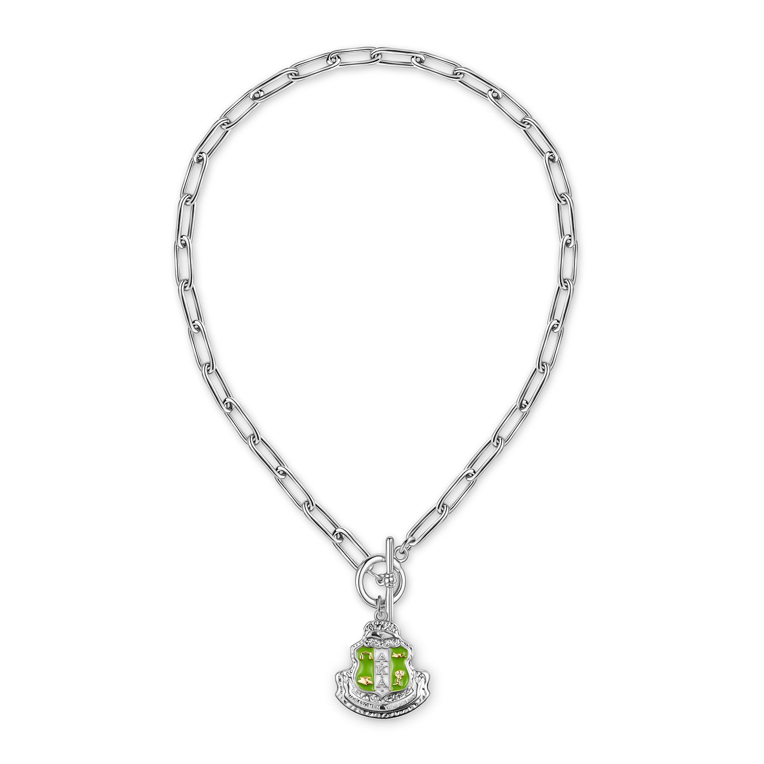 AKA Shield Toggle Necklace-Silver
