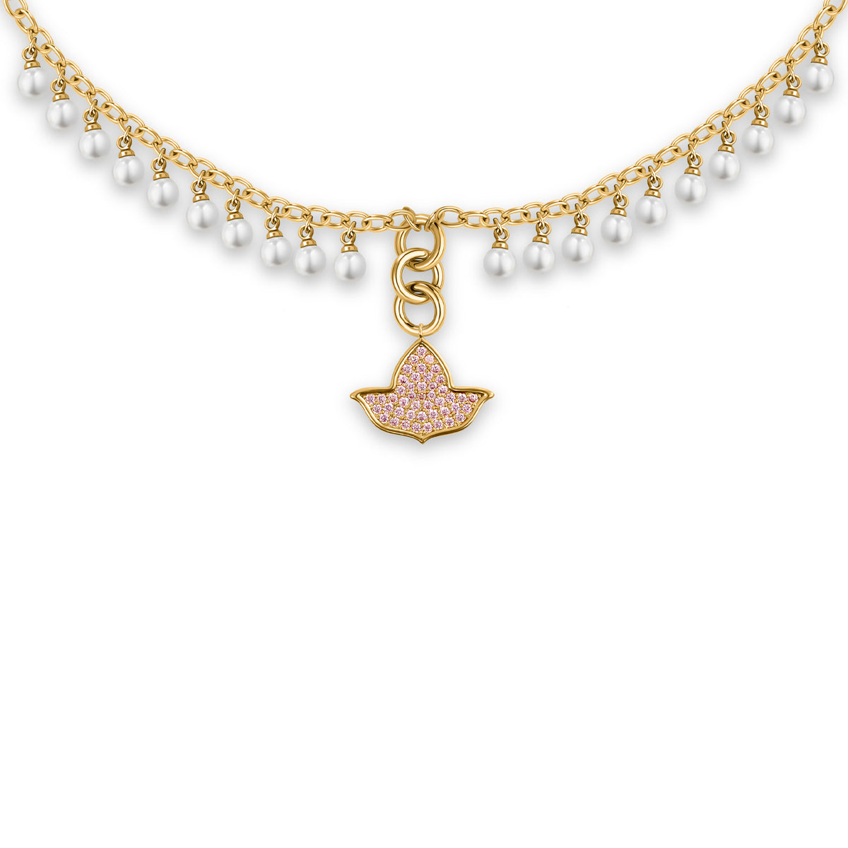 20 Pearls Ivy Loop Necklace-Gold