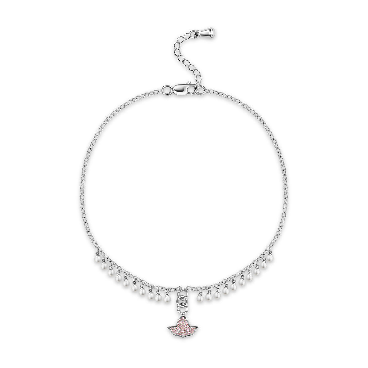 20 Pearls Ivy Loop Necklace-Silver
