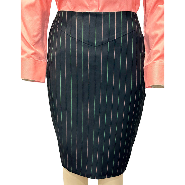 AKA Black Pinstripe Skirt