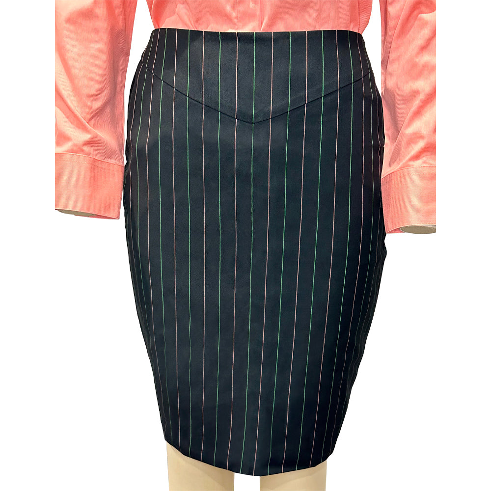 AKA Black Pinstripe Skirt