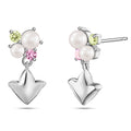 Mini Pearl & Ivy Earrings-Silver