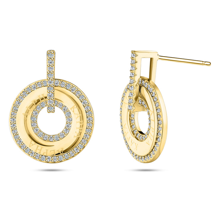 Circle Loop Alpha Kappa Alpha Earrings-Gold