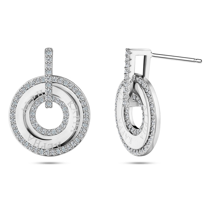 Circle Loop Alpha Kappa Alpha Earrings-Silver