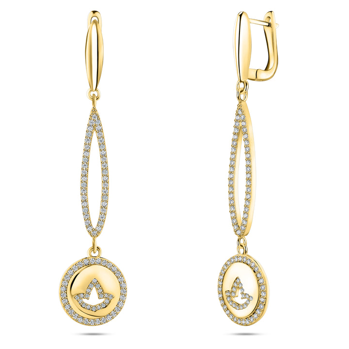 Drop Cut Out Ivy Earrings-Gold