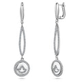 Drop Cut Out Ivy Earrings-Silver