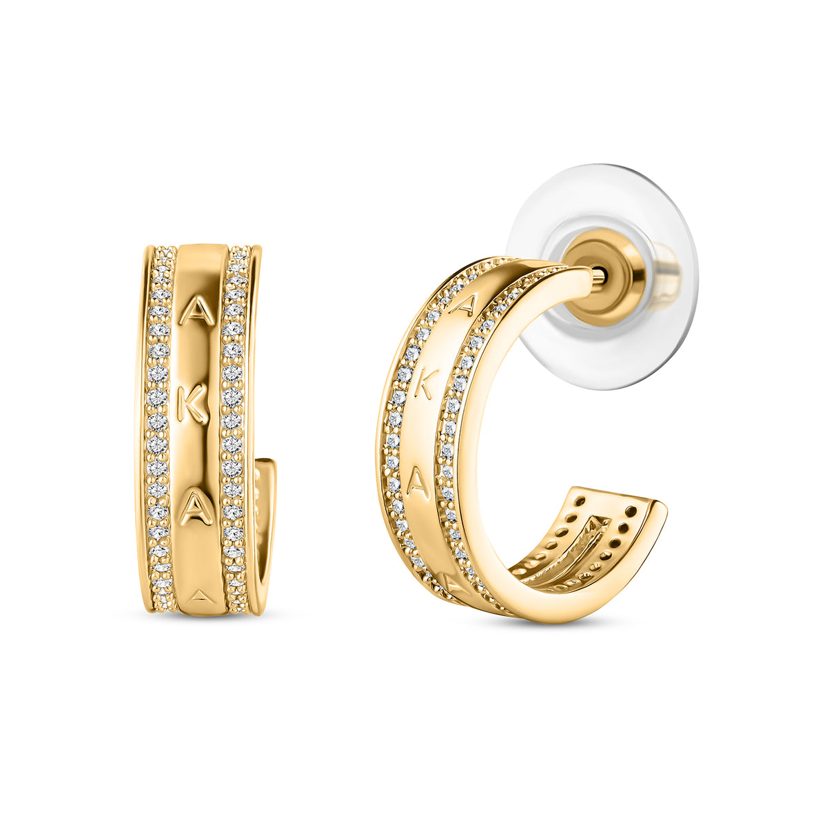 AKA Half Oval Loop Earrings-Gold