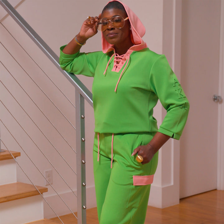 Green Luxe 3/4 Sleeve Hoodie