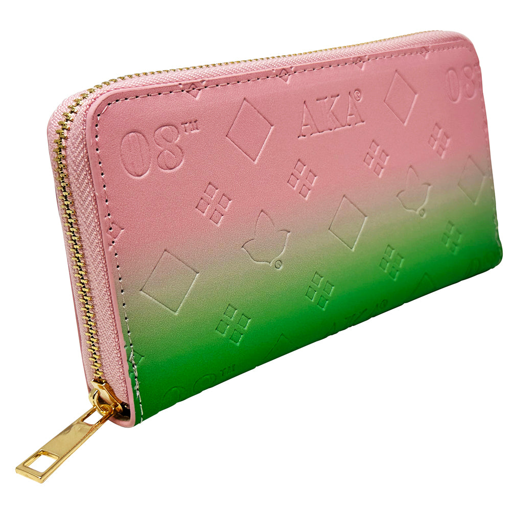 green and pink louis vuittons wallet