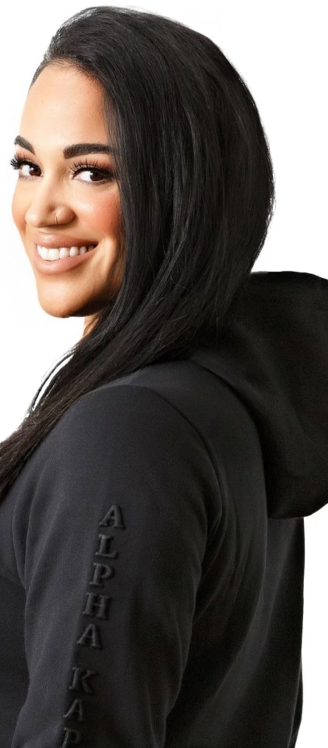 AKA Midnight Embossed Zip Hoodie