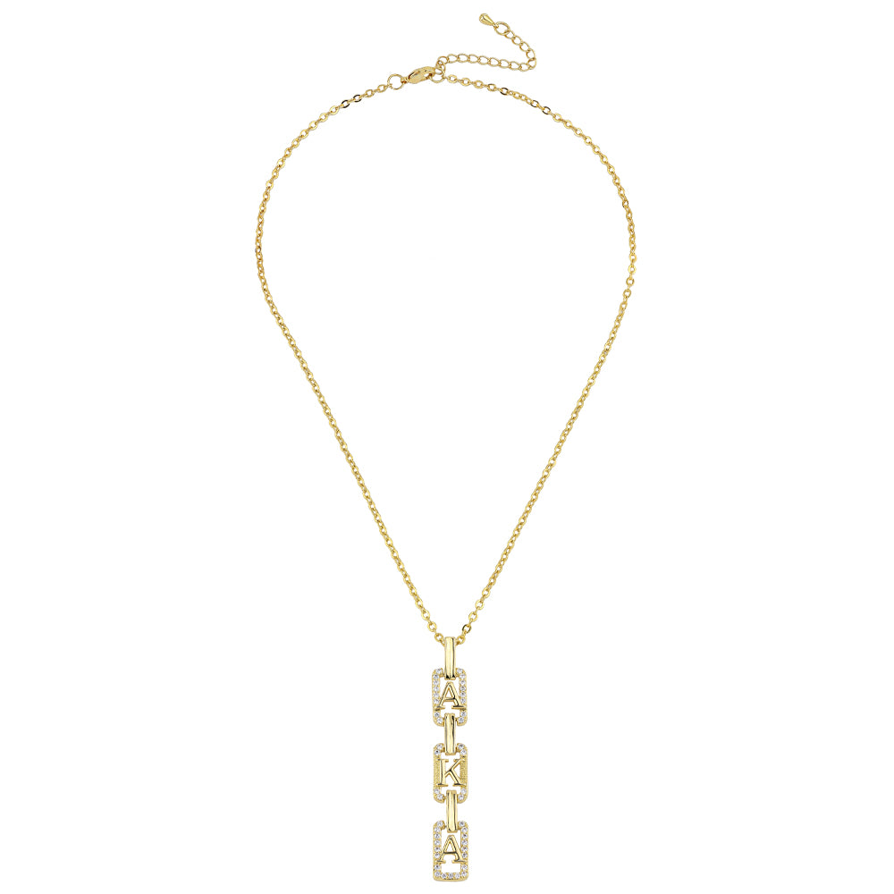 AKA Drop Letters Necklace-Gold 