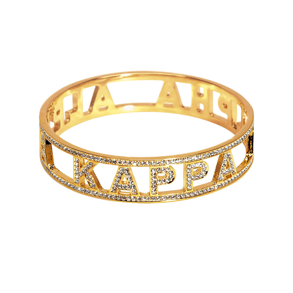 Alpha Kappa Alpha Crystal Bangle (Gold) 1